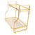 Bathroom Storage Shelf Wall Mounted Corner Organizer Standing Rack for Living Room Bedroom Kitchen White and Gold 2 Tier