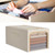 Clothes Storage Bag 50L Clothes Storage Bin Bedroom Storage Box with Metal Frame Handle 47x35x30cm Beige