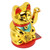 Solar Energy Powered Wealth Welcoming Cat with Waving Arm 6 Inch Lucky Money Cat Decoration for Home Car Office Gold