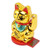 Solar Energy Powered Wealth Welcoming Cat with Waving Arm 6 Inch Lucky Money Cat Decoration for Home Car Office Gold