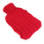 Hot Water Bag Rubber Explosionproof Water Injected Hand Warming Bag with Twist Knit Hand Insert Cover Large Christmas Red