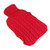 Hot Water Bag Rubber Explosionproof Water Injected Hand Warming Bag with Twist Knit Hand Insert Cover Large Christmas Red