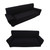 3 Seater Polyester Sofa Loveseat & Chair Cover Sofa Slipcover Couch Cover (Black)