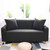 3 Seater Polyester Sofa Loveseat & Chair Cover Sofa Slipcover Couch Cover (Black)