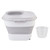 Rice Food Storage Container Large Collapsible Food Storage Container with Measuring Cup Rolling Wheel Grey