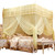 Luxury Princess Three Side Openings Post Bed Curtain Canopy Netting Mosquito Net Bedding (S)