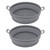 2 Pcs Silicone Air Cooker Pot With Handle Round Fryer Liner Tray Replacement for Kitchen Cooking Accessories 21cm Grey