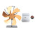 6 Blade Heat Powered Stove Fan Fireplace Fans Self Generating Thermal Fan with Insulation Board Thermometer Gold