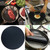 2 Pack 24cm Round Non Stick High Temperature Pan Frying Pan Liner Sheet Cooking Wok Sheet Pad for Kitchen BBQ Baking