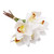 6 Stem Faux Orchid Decor 3D Printed Silk Flowers Iron Wire Stem Orchid Floral Decorations for Weddings Parties White