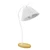 Table Lamp with Cloth Pleated Lampshade Metal Modern Nightstand Bedside Lamp for Bedroom Living Room White