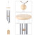 Wind Chimes Wood Stainless Steel 6 Tubes Windchimes Hanging Home Chapel Garden Decor