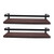 2 Pcs Floating Shelf Wall Mounted Storage Rack Simple Style Floating Storage Shelves Dark Brown