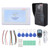 Wired Video Doorbell Fingerprint Password IC Card Unlock 2 Way Intercom Night Vision Visitor Record 100‑240V for HomeUK Plug