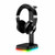 RGB Gaming Headphone Stand Headset Holder Hanger Rack With Charging Port Stable Base for All Over-Ear Headphones  Black
