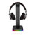 RGB Gaming Headphone Stand Headset Holder Hanger Rack With Charging Port Stable Base for All Over-Ear Headphones  Black