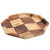 Grid Pattern Wood Plate Fruit Dishes Holder Tea Tray Dessert Dinner Bread Serving Tray15.5x15.5cm