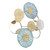 Wall Iron Decoration Lotus Shape With Mirror Metal Wall Art for Dining Room Restaurant