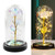 Glass Cover Rose LED Light Eternal Rose Foil Flower Light Valentines Day Christmas Mothers Day Gift Colorful Gold