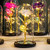 Glass Cover Rose LED Light Eternal Rose Foil Flower Light Valentines Day Christmas Mothers Day Gift Colorful Gold