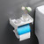 Paper Towel Holder with Shelf Adhesive Paper Towel Rack Toilet Roll Paper Holder Without Drilling Bathroom Toilet Paper Holder for Kitchen Bathroom