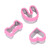 3 PCS Stainless Steel Biscuits Molds Valentine Day Cake Moulds Vegetable Sandwich Biscuits Cutters Pink