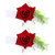 2Pcs Bridesmaid Silk Wrist Flower Bridal Corsage Wedding Ceremony Decoration SupplyRed