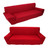 Solid Pure Colour Home Couch Slipcover Stretch Sofa Cover 3 Seater (Burgundy)
