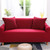 Solid Pure Colour Home Couch Slipcover Stretch Sofa Cover 3 Seater (Burgundy)