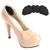 5 Pair Anti Wear Feet Care Pads Wing shape Non-Slip Shoes Heel Sticker for High Heeled Shoes(Black, Thick Type (Thickness 6mm) )