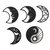 Home 3D Wall Stickers Wooden Moon Cycle Decoration Personalized Lunar Wall Art DecorationBlack B