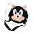 Plush Anime Shoulder Bag Cute Cartoon Character Purse Bag Toy with Adjustable Strap for Kids Birthday Christmas Halloween Gifts Black