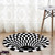 Round Black White Grid Carpet 3D  Vortex Room Bedroom Anti Slip Floor Mats Home Carpet Rugs