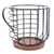 Coffee Capsule Storage Basket Cup Shape Black Iron and Pine Coffee Pod Holder for Coffee Bar Counter