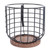 Coffee Capsule Storage Basket Cup Shape Black Iron and Pine Coffee Pod Holder for Coffee Bar Counter