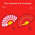 2023 Rabbit Year Spring Festival Creative Fan Shaped Folding Red Envelope New Year Fan Red Envelope
