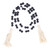 Black White Wooden Beads Garland with Tassels Home Decoration for Christmas Independence Day Easter