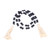 Black White Wooden Beads Garland with Tassels Home Decoration for Christmas Independence Day Easter