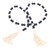Black White Wooden Beads Garland with Tassels Home Decoration for Christmas Independence Day Easter