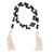 Black White Wooden Beads Garland with Tassels Home Decoration for Christmas Independence Day Easter