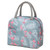 Insulated Lunch Bag Large Capacity Flamingo Pattern Portable Thickened Zipper Lunch Bag for School Work Gray Flamingo