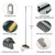 3 in 1 Floor Scrub Brush with Long Handle 120° Rotating Shower Floor Scrubber Household Cleaning Brush for Bathroom Kitchen