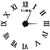 DIY Wall Clock Roman Numerals Frameless Mirror Surface Wall Clock Home Living Room DecorBlack