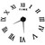 DIY Wall Clock Roman Numerals Frameless Mirror Surface Wall Clock Home Living Room DecorBlack