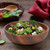 Wooden Snack Dish Fruit Food Salad Soup Bowl for Home Coffee Shop Use12x3.5cm