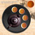 Round Natural Wood Serving Tray Wooden Plate Tea Food Server Dishes Water Drink Platter 33cm
