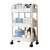 Rolling Cart White 3 Tiers Quiet Wheels Sturdy Plastic Simple Widely Used Utility Cart for House Office Dormitory