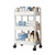 Rolling Cart White 3 Tiers Quiet Wheels Sturdy Plastic Simple Widely Used Utility Cart for House Office Dormitory