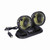 Electric Car Fan 360° Rotatable DoubleHead 5 Blades 2 Speeds Cooling Fan for Car Vehicles(12V (Yellow Fan Blade) )