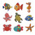 9Pcs Non Slip Cartoon Bathtub Sticker Ocean World Stickers Bathroom for Children Baby Bath Tub